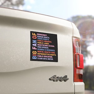 Big Fan of Human Rights Car Magnet or Bumper Sticker, Funny Liberal Car Decal, Anti Trump Magnet, Empathy Political Sticker, Democrat Gift image 2