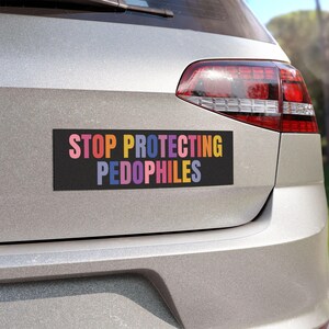 Pegatina para parachoques o imán para coche con la Lista Epstein, imán político para dejar de proteger a los pedófilos, regalo feminista imagen 2
