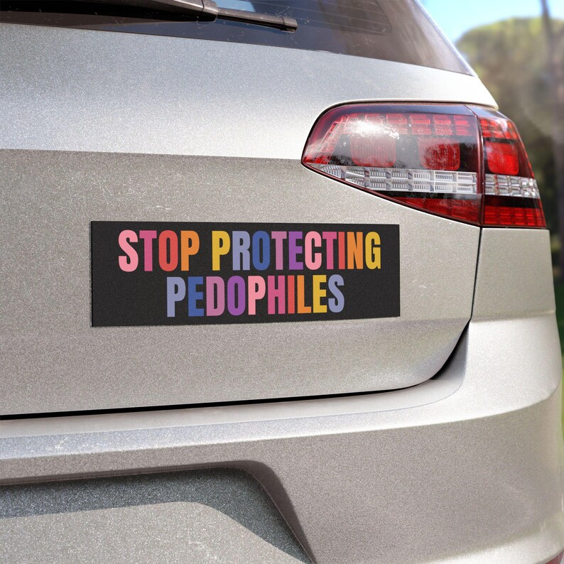 Pegatina para parachoques o imán para coche con la Lista Epstein, imán político para dejar de proteger a los pedófilos, regalo feminista imagen 2