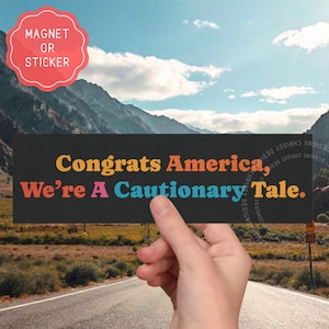 Politieke automagneet: liberale bumpersticker tegen Trump