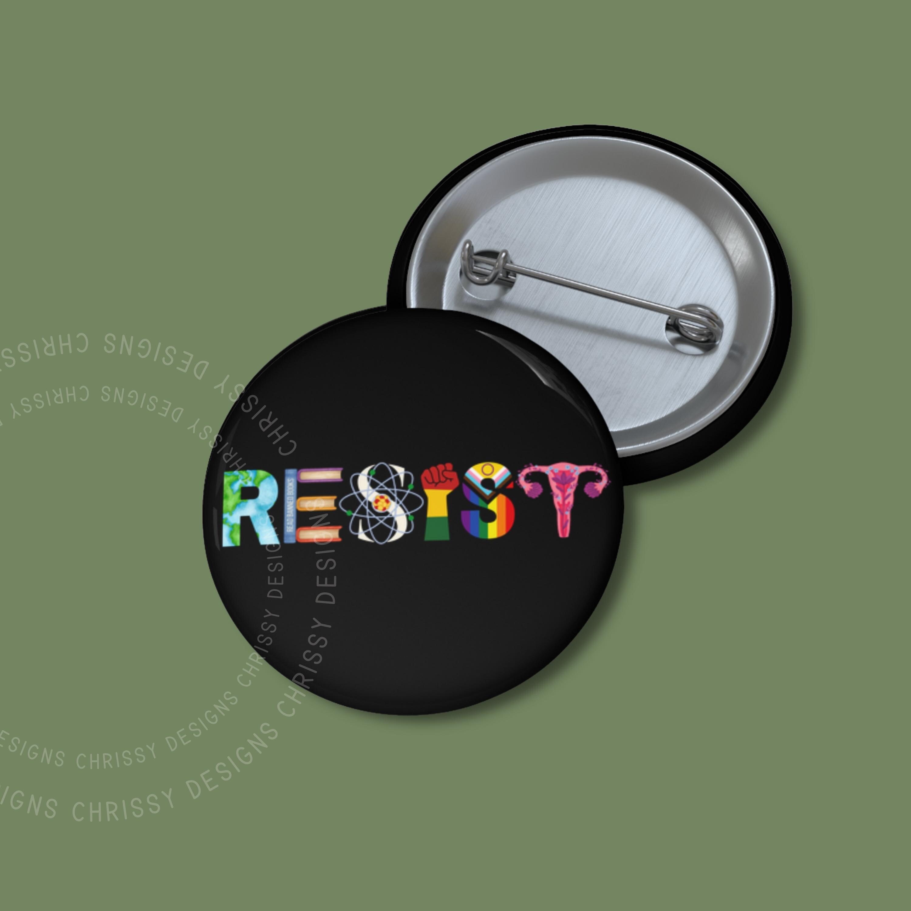 Anti Trump Pin Buttons in 3 Sizes, Political Protest Pin, Pro Democracy ...