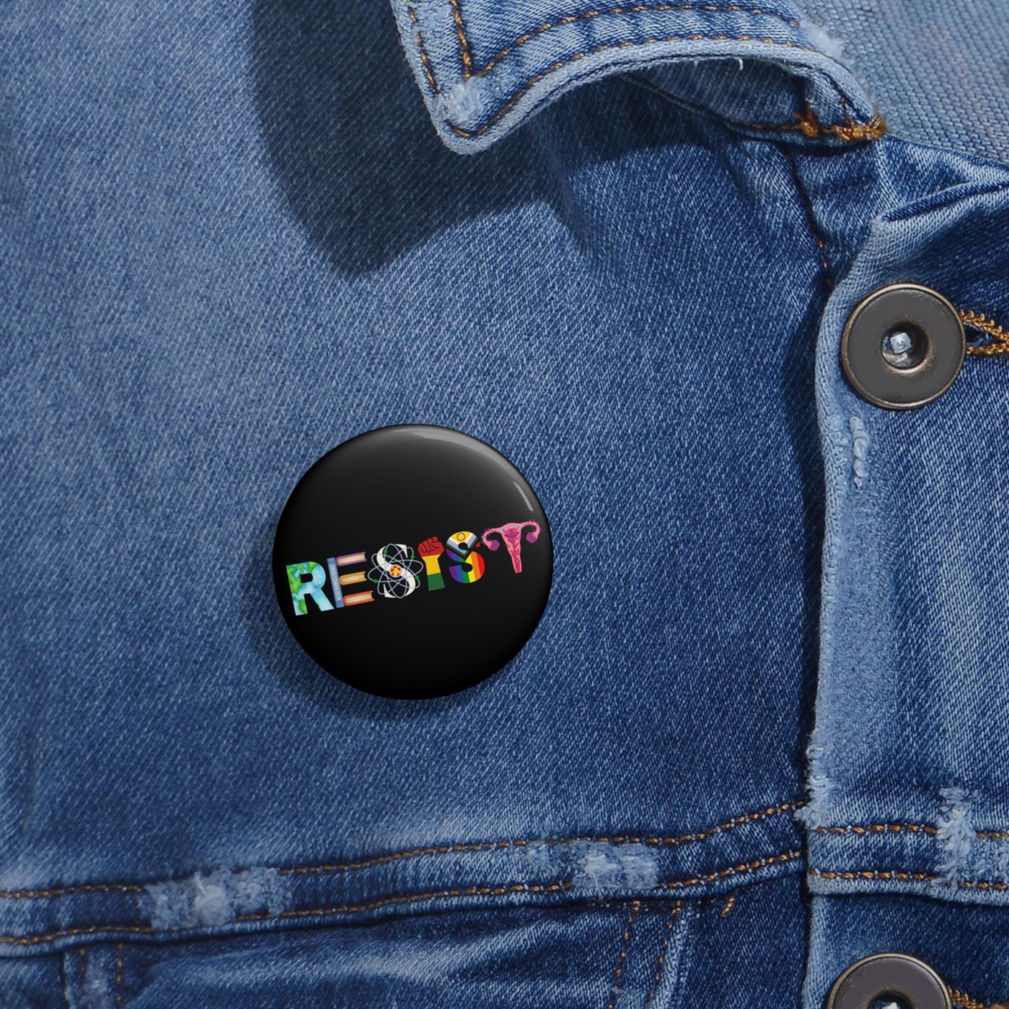 Anti Trump Pin Buttons in 3 Sizes, Political Protest Pin, Pro Democracy ...