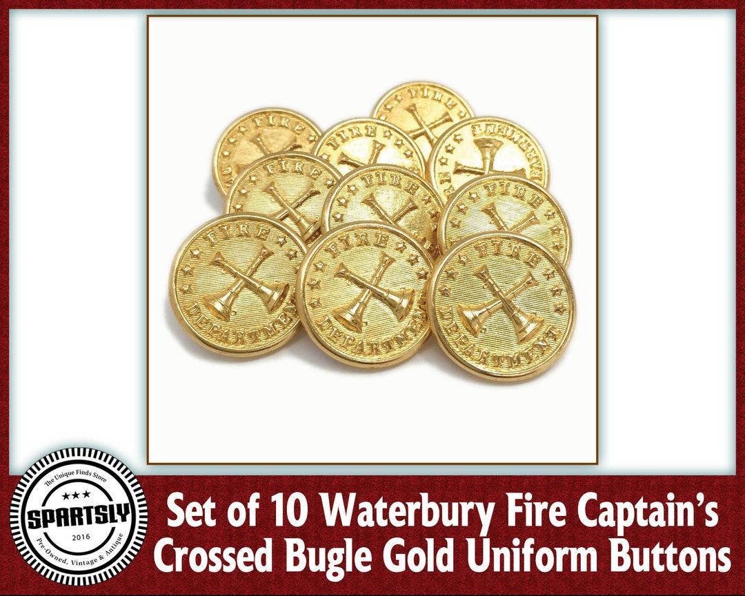 Set of 10 Genuine Fire Captain's Crossed Bugle Uniform Etsy