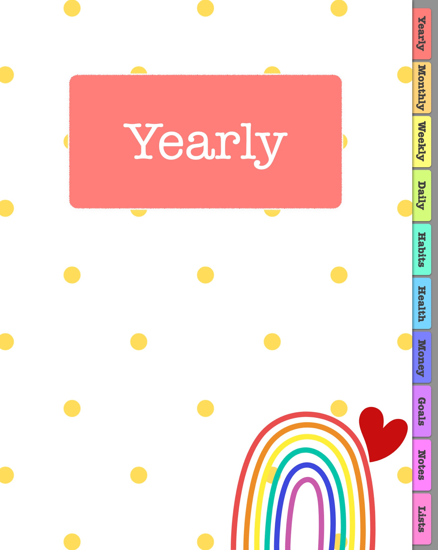 Undated Digital Planner Rainbow - Etsy