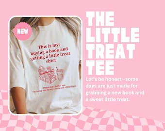 The Little Treat Tee | Buying a book and getting a little treat shirt. Bookish shirt. Retro book shirt. Book lover shirt. Funny book shirt.