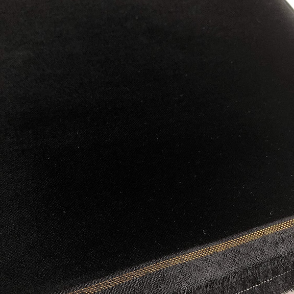 Velours de coton - tissu velours bord doré, 460g / 150 cm de large, coloris 450 - noir - vendu au mètre - tissu velours qualité 1er choix