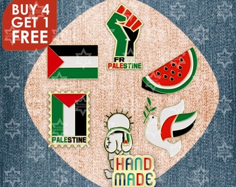Bandera de Palestina Bandera Esmalte Pin Guardar Gaza Palestina Libre Palestina Protesta Collar Pines Esmalte Jeans Esmalte Pin Mochila Pins Set