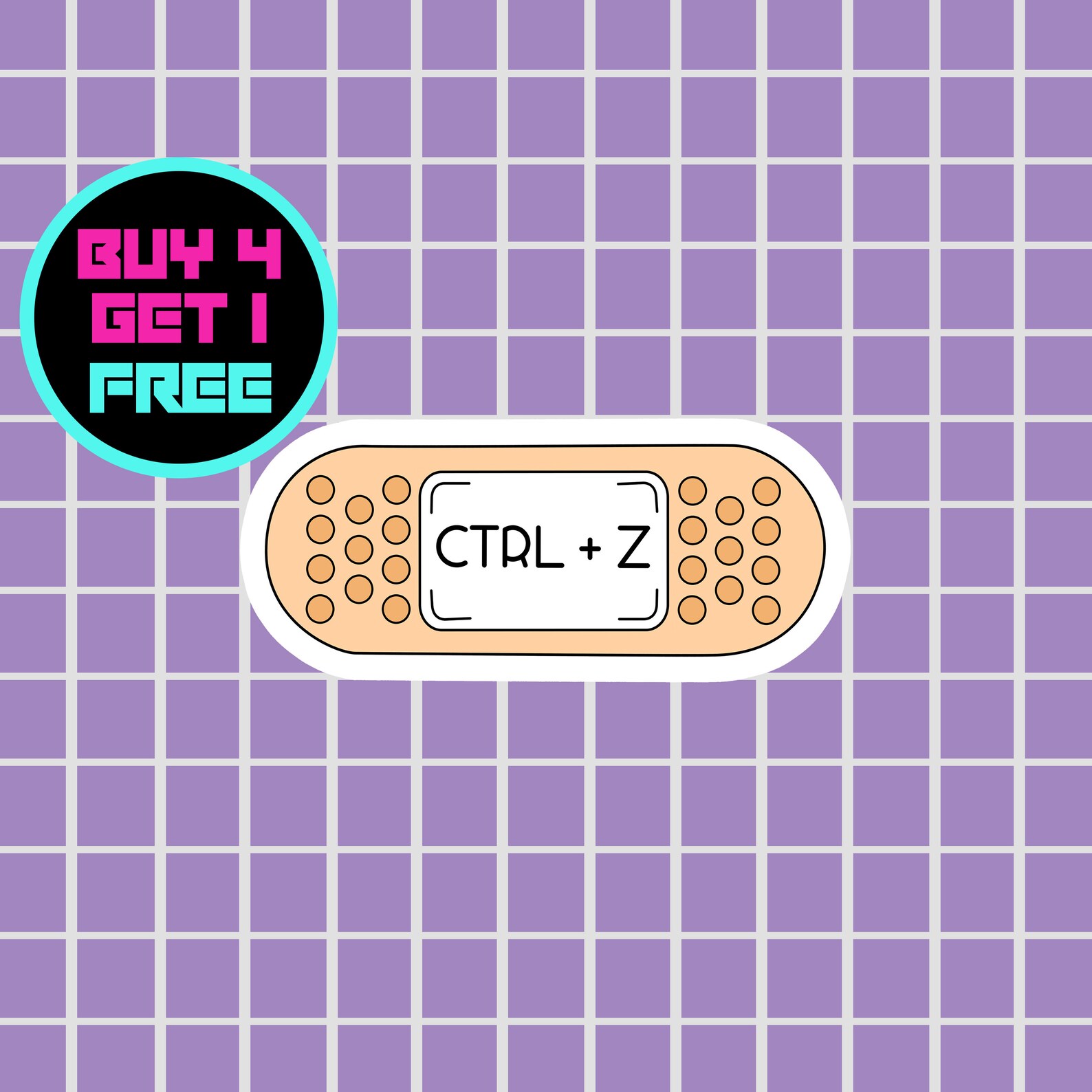 Undo Ctrl Z Sticker Bandaid Sayings Stickers Laptop Stickers Etsy