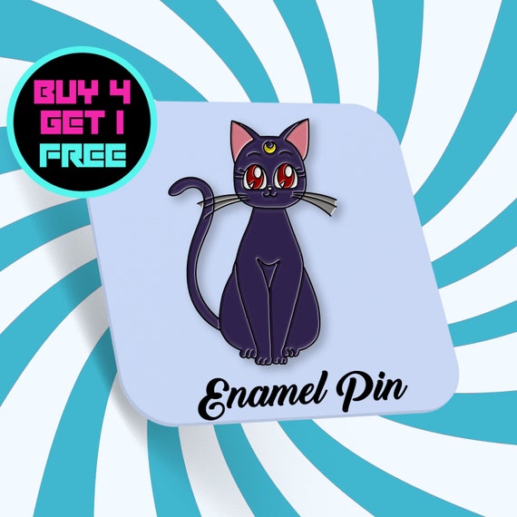Luna Cat Enamel Pin Sailor Moon Kitty Enamel Pins Funny Pin Etsy