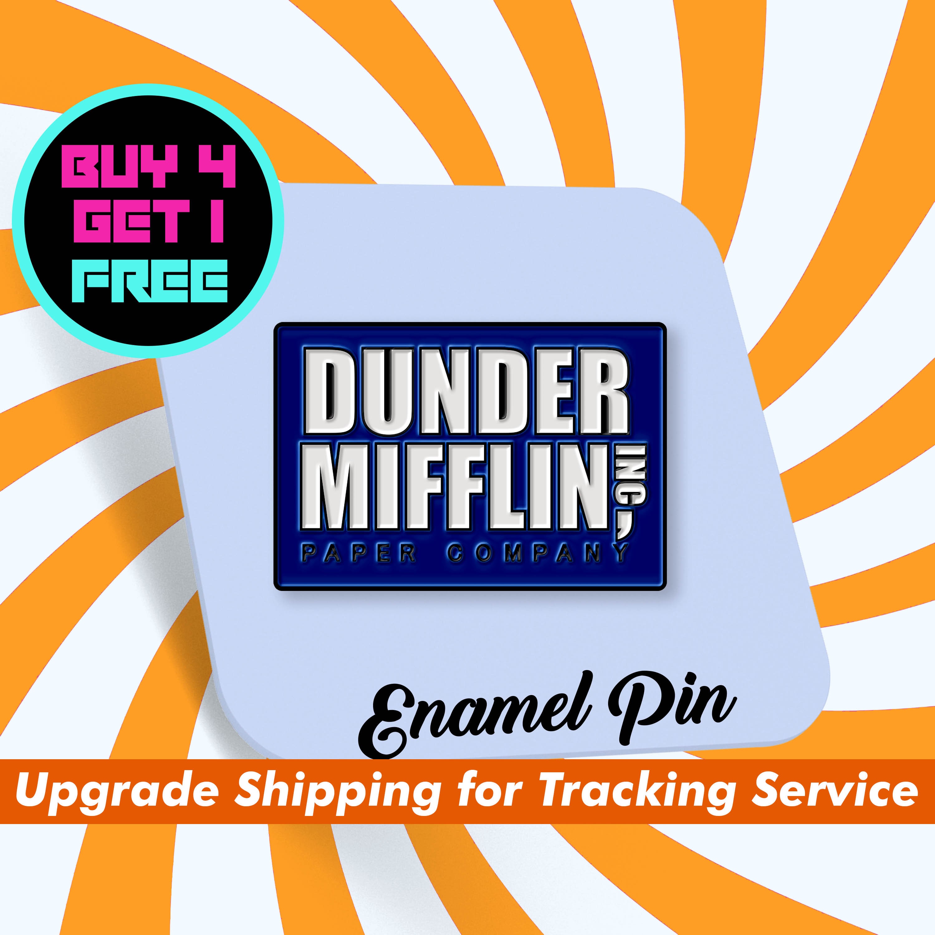 Just Funky JFL-OFF-PIN-25070-C The Office Dunder Mifflin Logo Enamel Pin,  Perfect Gift For Fans Of The Office 