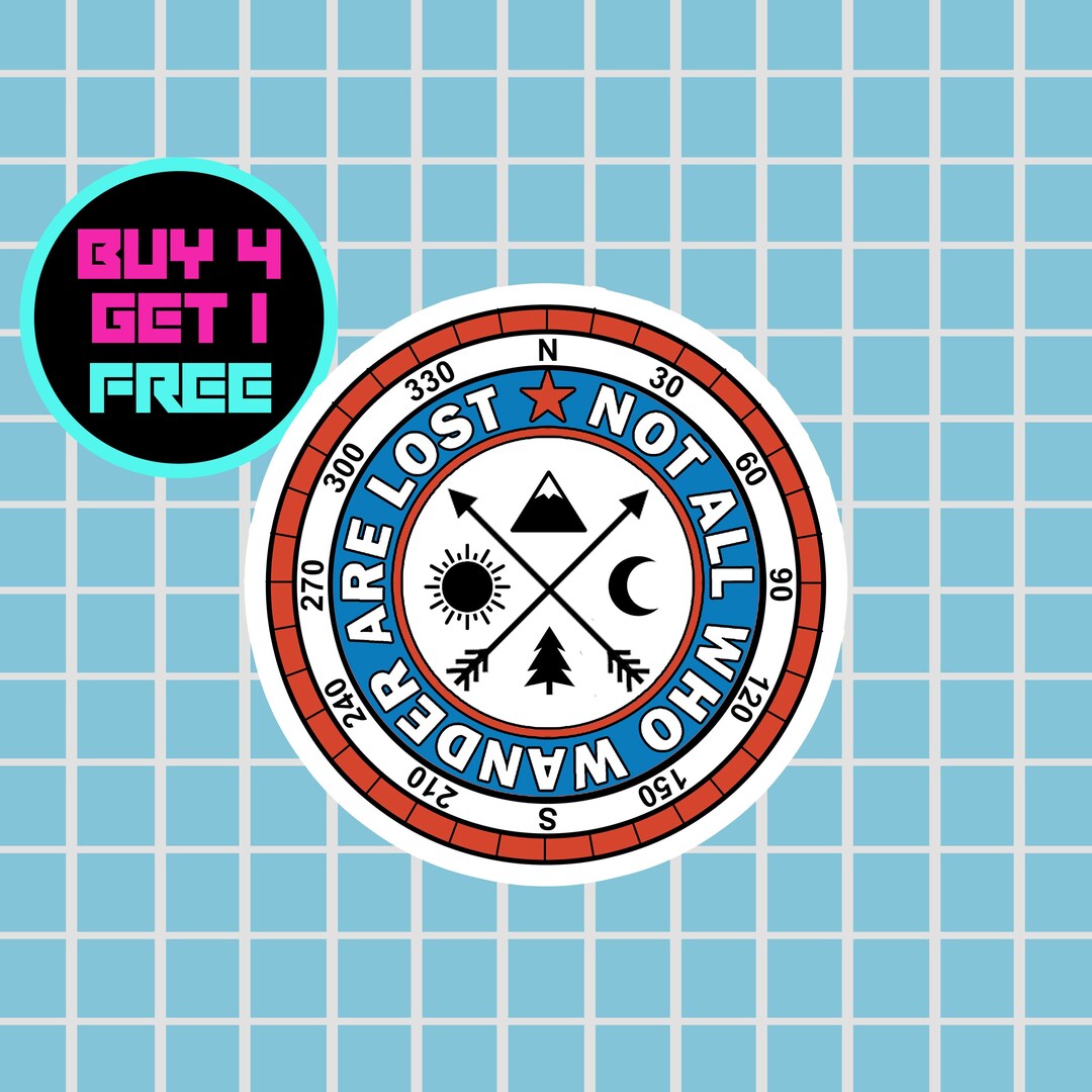 Adventure Compass Sticker Scout Travel Stickers Laptop Stickers ...