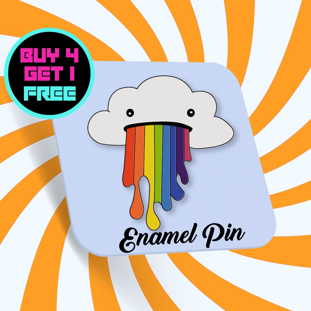 Cloud Rainbow Enamel Pin Cute Emoji Enamel Pins Funny Pin Bag Pins Aesthetic Pins Lapel Pin Pins