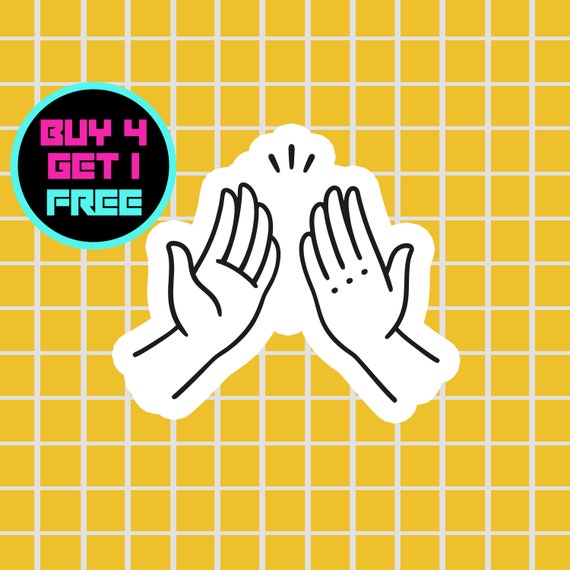 Kawaii High Five Sticker Cool Emoji Stickers Laptop Stickers | Etsy