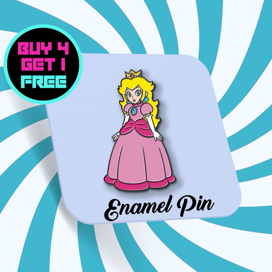 Kawaii Princess Peach Enamel Pin Super Mario Anime Enamel Pins Anime Pin Button Pins Aesthetic Pins Lapel Pin Pins