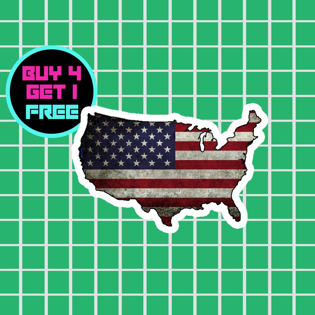 Funny American Flag Sticker Usa Flag Stickers Laptop Stickers Etsy