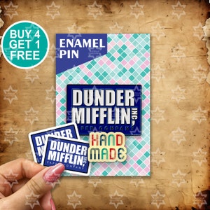 Dunder Mifflin Logo Enamel Pin The Office Tv Show Enamel Pins Anime Pin Jacket Pins Aesthetic Pins Lapel Pin Pins