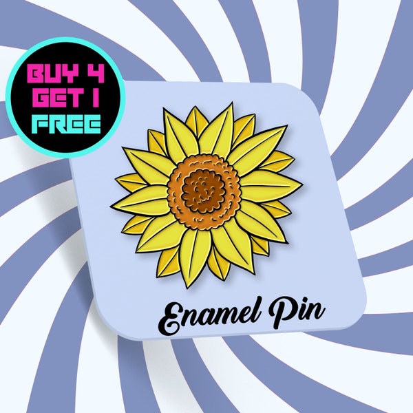 Cute Sunflower Enamel Pin Floral Flower Enamel Pins Funny Pin Jacket Pins Aesthetic Pins Lapel Pin Pins