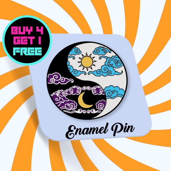 Sun Moon Enamel Pin Cool Yin Yang Enamel Pins Anime Pin Button Pins Aesthetic  Pins Lapel Pin Pins 