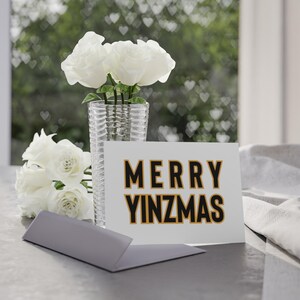Kerstkaarten - Merry Yinzymas, kerstmailer, seizoenswenskaarten, unieke vakantiewensen, Pittsburgh Card, Pittsburgh Christmas