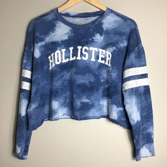Y2K HOLLISTER Sky Tie Dye Blue XL Crop 