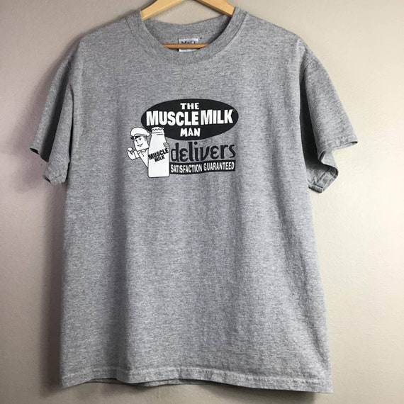 Muscle Milk Man T Shirt Grey Medium 