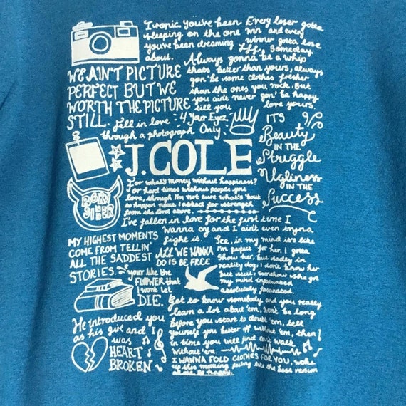 Y2k J Cole Born Sinner Song Lyrics Rap Hip Hop Blue Sweater Etsy