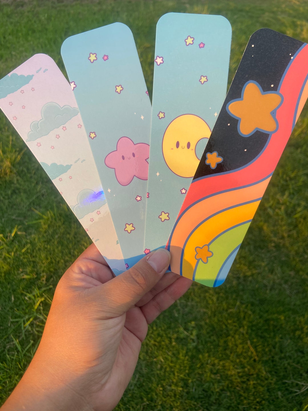 Cute Celestial Bookmarks Star Moon Cloud Rainbow Bookmarks Etsy