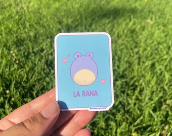 Cute La Rana Loteria Sticker - Pastel Frog Loteria Vinyl Sticker