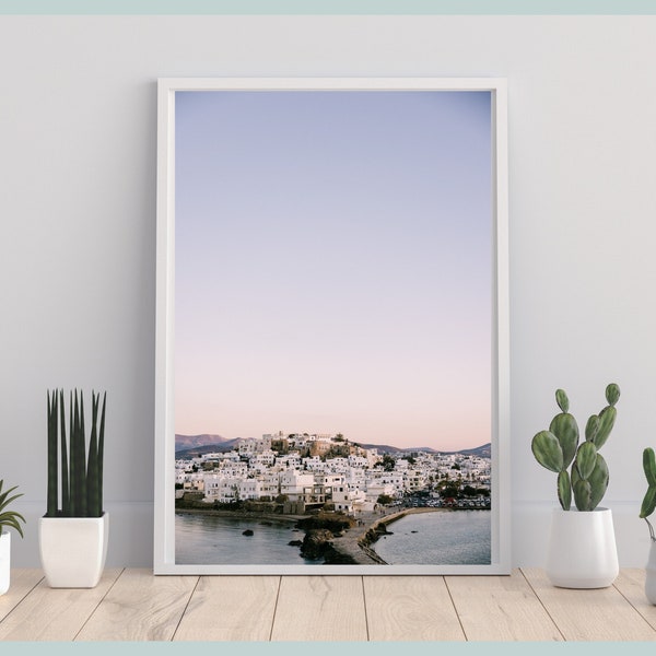 Naxos Greece print digital download Greek Islands Wall Art Pastel Luxury travel printable art decor for your Airbnb or vacation home
