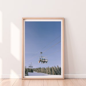 Copper Mountain chair lift digital download, Colorado ski resort marketing, printable for your winter Airbnb cabin decor, snow day wall art