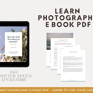 Beginner photography course PDF, DSLR Camera setting basics class eBook, photo guide 101