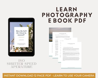 Curso de fotografía para principiantes en formato PDF, clase básica de configuración de cámara DSLR en formato libro electrónico, guía de fotografía 101