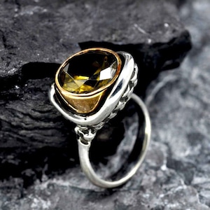 Bague en argent sultanite naturelle véritable faite main, bijoux en sultanite, bague en pierres précieuses de sultanite