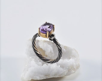 Handmade Genuine Amethyst Silver Ring, Handcrafted Amethyst Jewelry,Wedding Ring Gift, 925 Sterling Silver Amethyst Ring,Gift for her