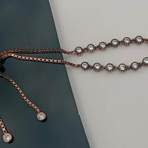 Handmade Genuine Zircon Gemstone Rose Silver Bracelet, Zircon Bracelet Jewelry,Handcrafted, Gift For Her, Wedding Gift