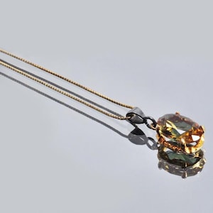 Handmade Sultanite Silver Necklace: Color Changing Turkish Gemstone