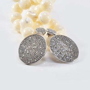 Handmade Sterling Silver Zircon Earrings: 925 Silver Jewelry