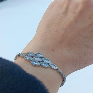 Handmade Genuine Zircon Gemstone Silver Bracelet, Zircon Bracelet Jewelry,Handcrafted Wedding Gift, Gift For Her