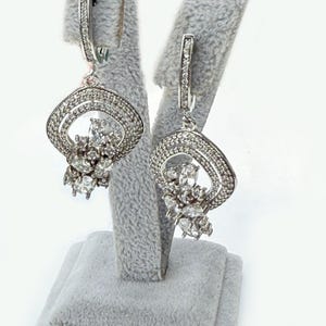Handmade Sterling Silver Zircon Earrings: December Birthstone Jewelry
