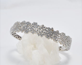 Handmade Genuine Zircon Gemstone Silver Bracelet, Zircon Bracelet Jewelry,Handcrafted, Gift For Her, Wedding Gift