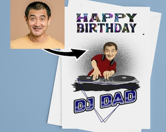 Funny Custom DJ Card - Your Photo | Birthday Card | Any Occasion Greeting Card Design for DeeJay, Music Lover