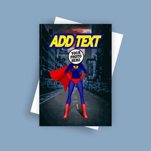 Aangepaste foto SUPERMUM-kaart - Your Image Design Card - Superwoman-geïnspireerd - superheld - grappig Superwoman-wenskaart voor elke gelegenheid