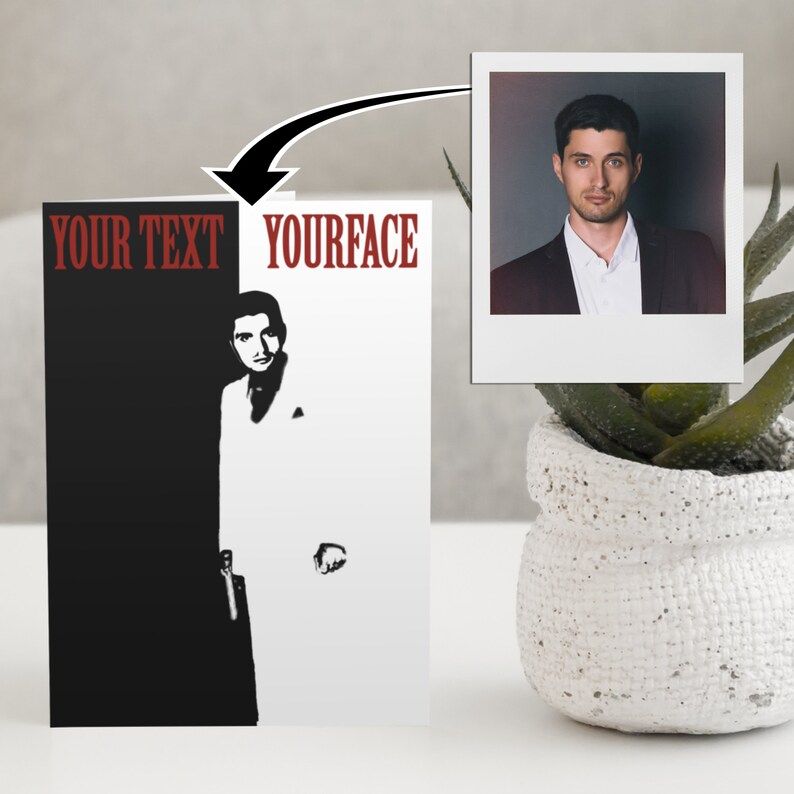Custom Scarface Photo Card: Personalized Movie Star Greeting - Etsy