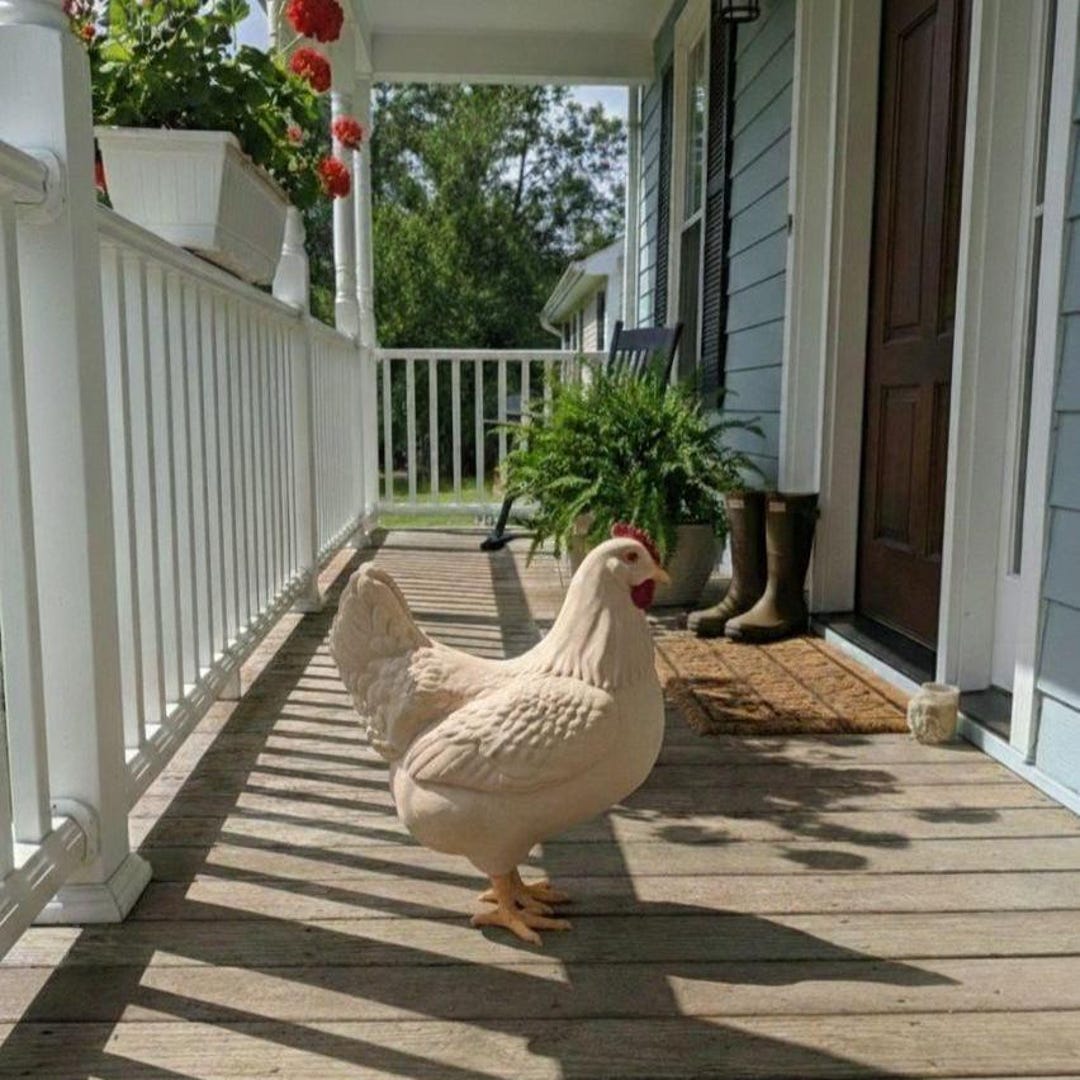 Porch Chicken, Porch Animal, Porch Decoration, Figurine, Porch Like ...