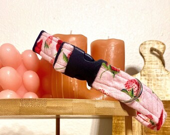 Pink Strawberry Handmade Dog Collar
