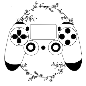 Botanical Game Controller SVG. / cozy gaming / gamer svg / controller svg / console game svg / console game art / game aesthetic