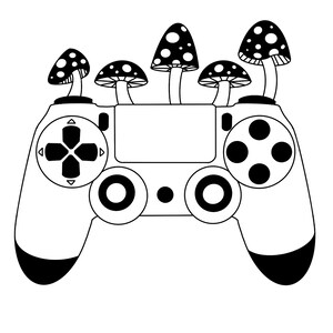 Mushroom Game Controller SVG. / cozy gaming / gamer svg / controller svg / girl gamer / console game svg / console game art / game aesthetic