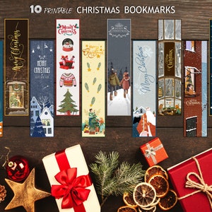 Christmas Gift, Printable Bookmarks Template, Printable Bookmarks Set, Bookmarks, Digital Bookmark Template, Instant Download, Book, Gift