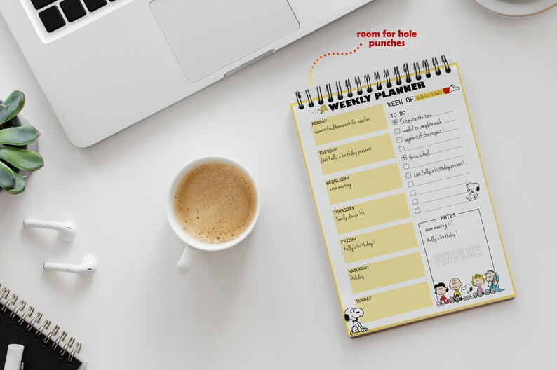 Peanuts Planner Snoopy Planner Printable Planner Bundle Etsy