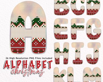 Weihnachten Alphabet Png Bundle, Anfangsbuchstabe, Weihnachtsbuchstaben Clipart, Sublimationsbecher Png, Kinder Weihnachtshandwerk, Alphabet Clipart Png